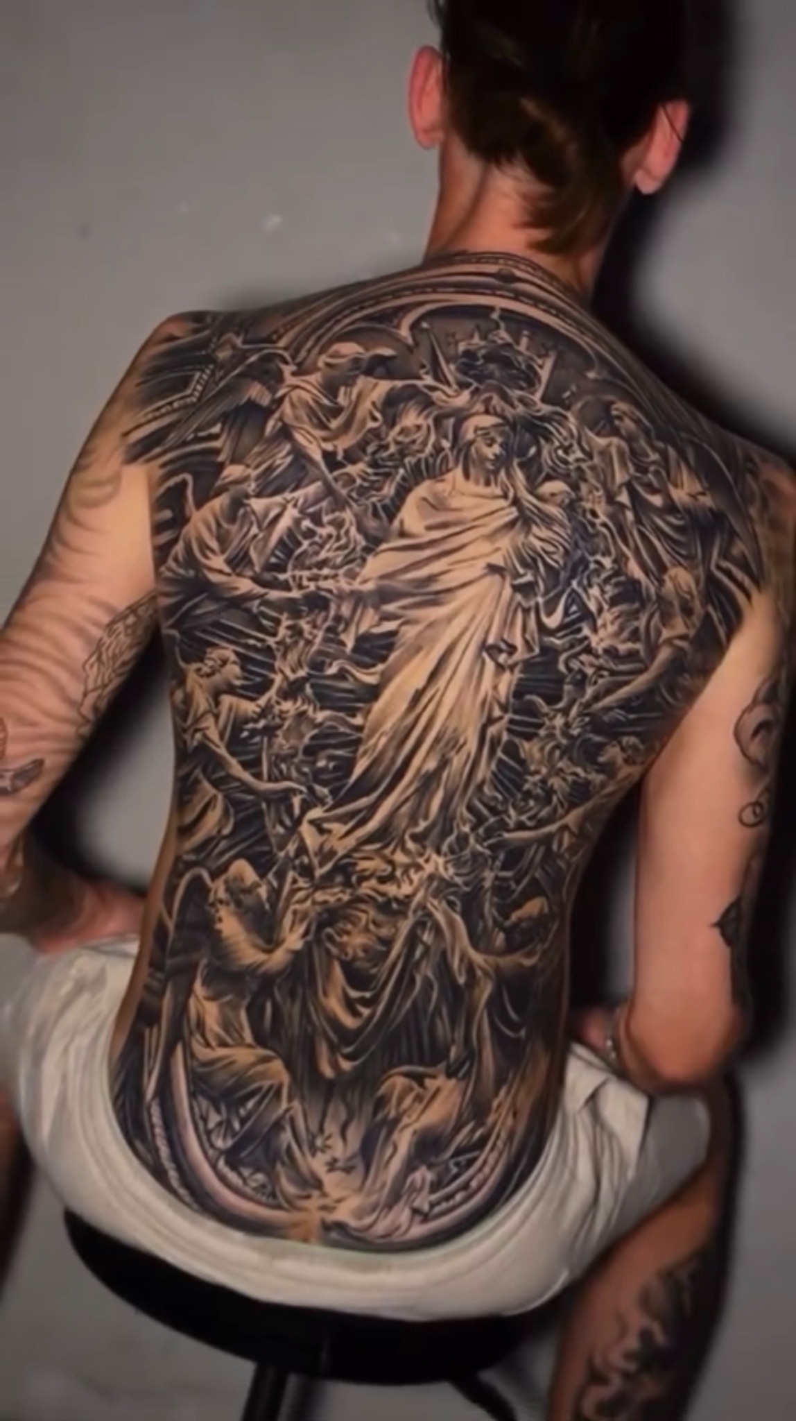 Full back — religious black and grey
